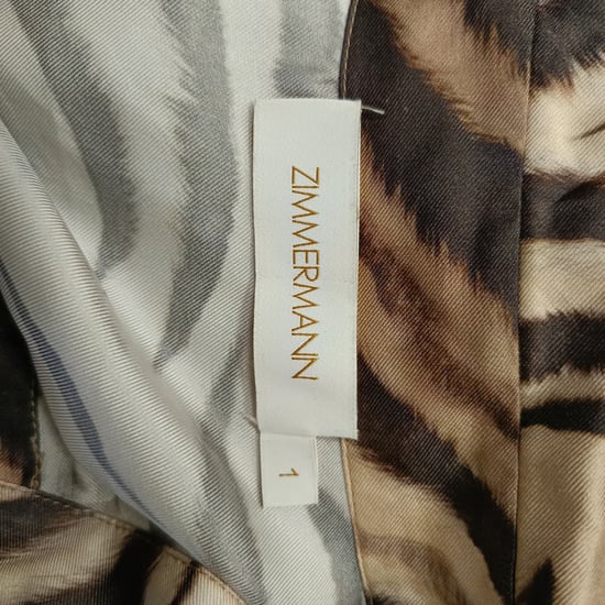 Zimmermann Zebra-mönstrad Midi Skjortklänning i Brunt Siden - Image 5