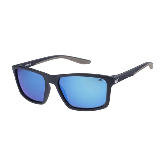 Caterpillar Rectangle Mens Matte Navy Grey Blue Mirror Polarized CTS-8033 - Image 2