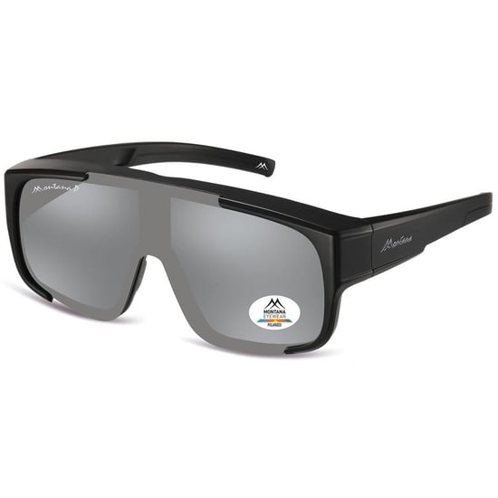 Montana Shield Unisex Fit Over Matte Black Silver Revo Mirror Polarized FO9 - Image 1