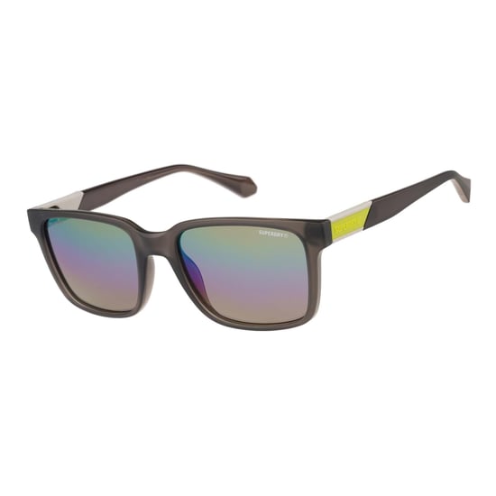 Superdry Rectangle Mens Dark Grey Oil Slick Mirror Polarized SDS-5039 - Image 1