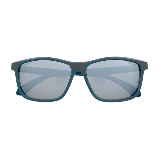 Superdry Rectangle Mens Matte Grey Blue Silver Mirror Polarized SDS-5014 - Image 1