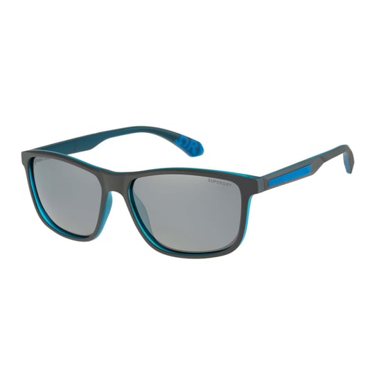 Superdry Rectangle Mens Matte Grey Blue Silver Mirror Polarized SDS-5014 - Image 2