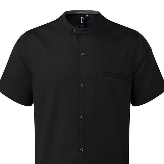 Premier Unisex gerecycled koksoverhemd voor volwassenen met korte mouwen (Zwart) - Image 2
