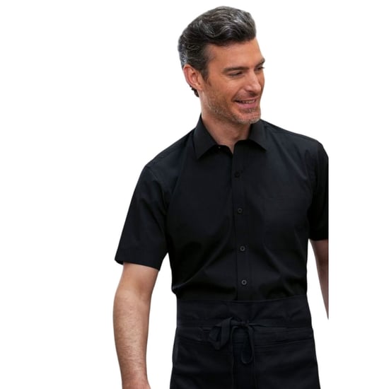 Brook Taverner Heren Vesta Shirt Met Korte Mouwen (Zwart) - Image 2