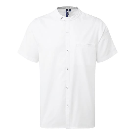 Premier Unisex gerecycled koksoverhemd voor volwassenen met korte mouwen (Wit) - Image 1