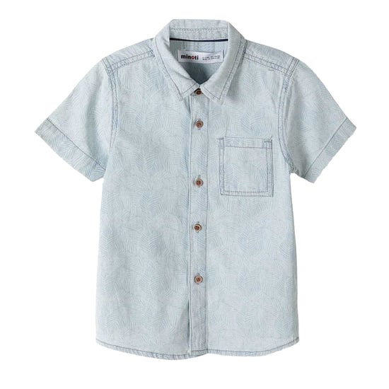 Minoti Jongens Gebleekt Denim Overhemd (Blauw) - Image 1