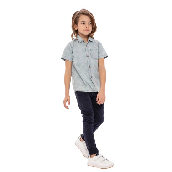 Minoti Jongens Gebleekt Denim Overhemd (Blauw) - Image 4