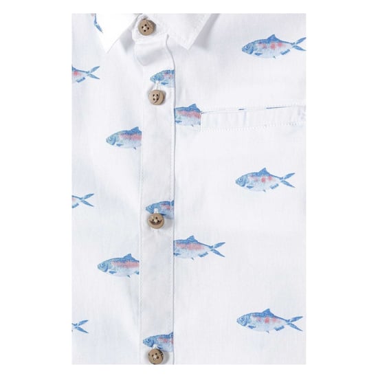 Minoti Jongens Bedrukt Popeline Shirt Met Korte Mouwen (Wit) - Image 3