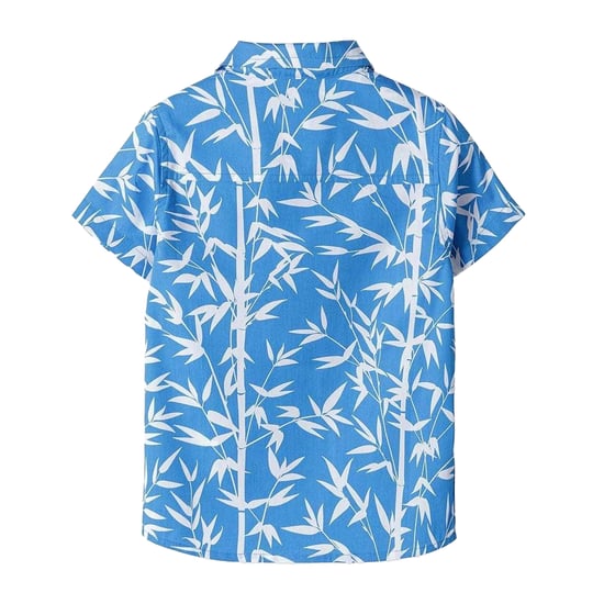 Minoti Jongens Bedrukt Popeline Shirt Met Korte Mouwen (Blauw) - Image 2