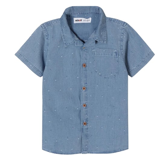 Minoti Jongens Bedrukt Denim Shirt (Blauw) - Image 1