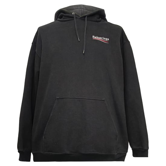 Balenciaga Political Campaign Medium Fit Hoodie in Black Cotton - Image 1