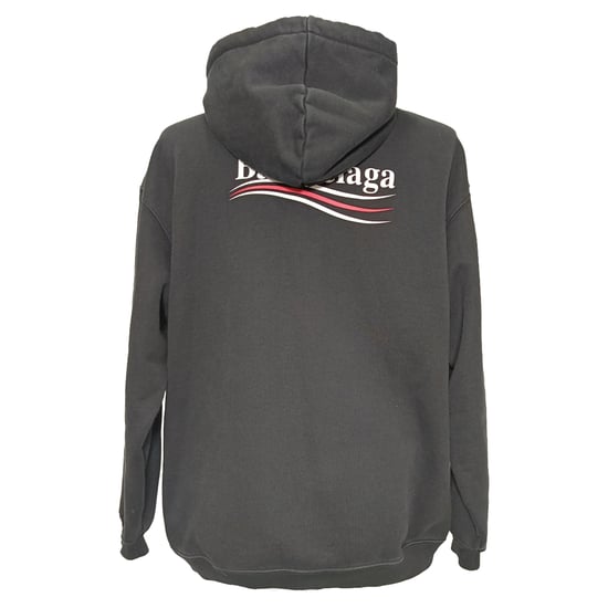 Balenciaga Political Campaign Medium Fit Hoodie in Black Cotton - Image 3