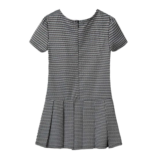 Minoti Dogtooth geplooide zoomjurk voor meisjes (Zwart) - Image 2
