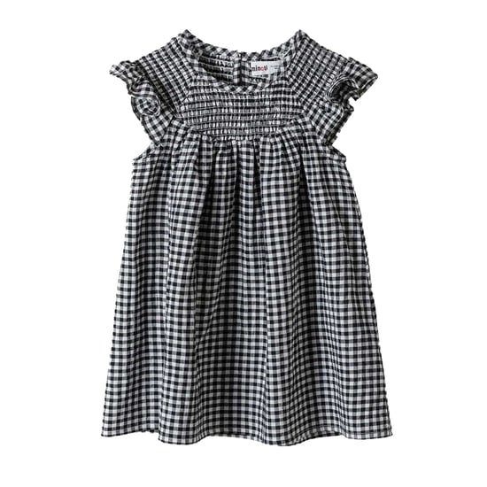 Minoti Meisjes Rook Frill Jurk (Grijs) - Image 1