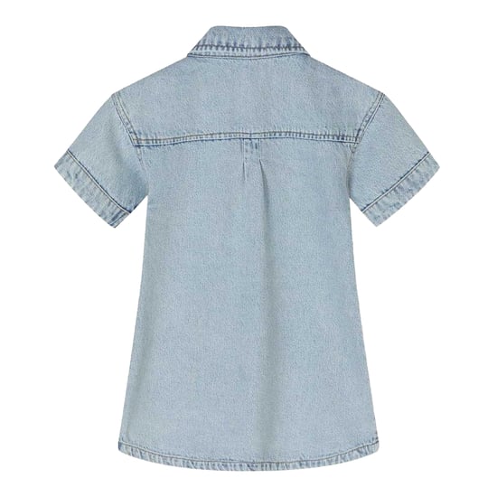 Minoti Denim jurk met korte mouwen voor meisjes (Lichtblauw) - Image 2