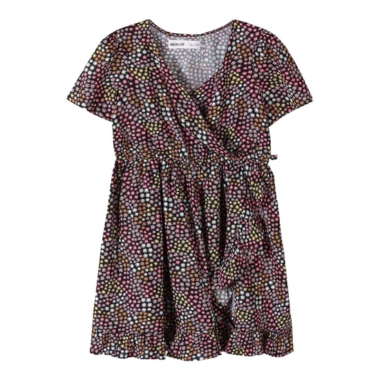 Minoti Meisjes Wrap Frill Hem Jurk (Veelkleurig) - Image 1