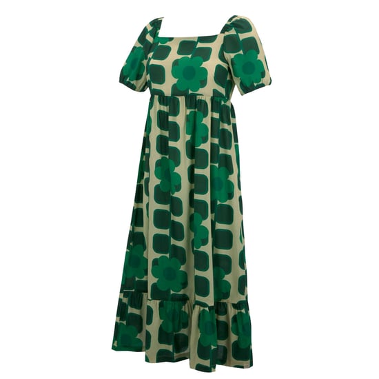 Regatta Dames/Dames Orla Kiely Reuze Vierkante Bloemen Zomer Midi Jurk (Groen) - Image 3