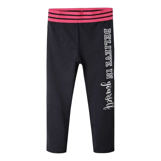 Minoti Meisjes Text Sport Leggings (Zwart) - Image 1