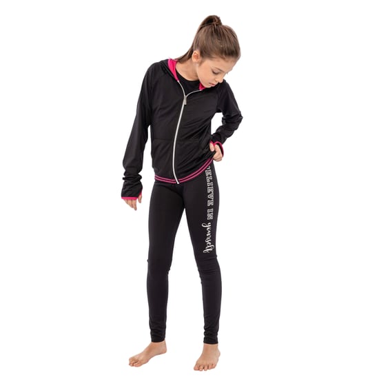 Minoti Meisjes Text Sport Leggings (Zwart) - Image 4