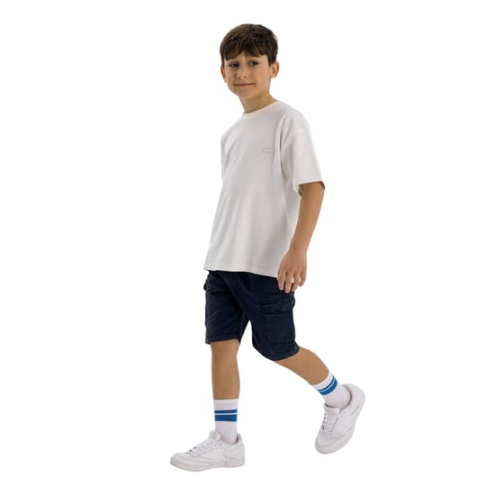 Minoti Jongens Badge Elastische Taille Casual Combat Shorts (Blauw) - Image 4