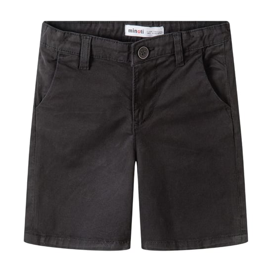 Minoti Jongens Geweven Effen Chino Shorts (Zwart) - Image 1