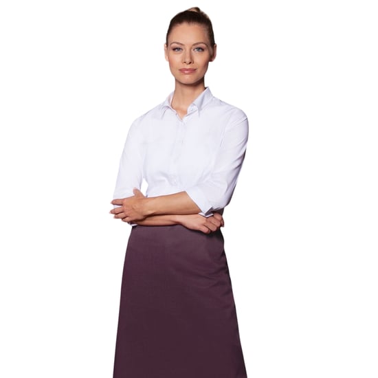 Karlowsky Basic Bistro Contrast Schort (Aubergine) - Image 2