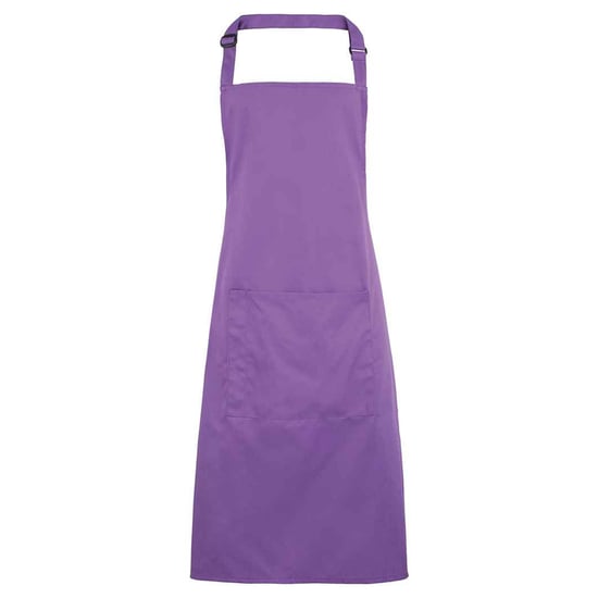 Premier Unisex Adult Colours Collection Pocket Bib Apron (Rich Violet) - Image 1