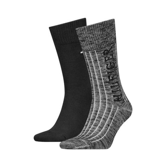 Tommy Hilfiger Heren Gestreepte Sokken (Set van 2) (Zwart/Grijs) - Image 1