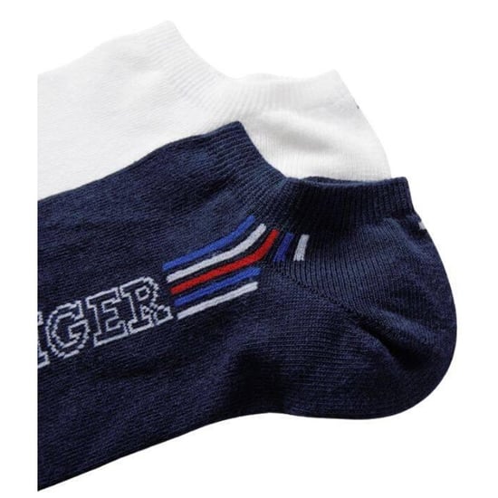 Tommy Hilfiger Herensokken met groot logo (Set van 2) (Wit, Marine) - Image 2