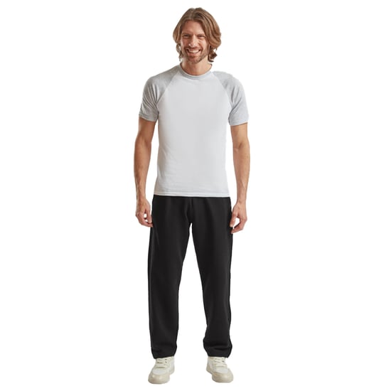 Fruit of the Loom Unisex Adult Classic Open Hem Jogging Bottoms (Black) - Image 3