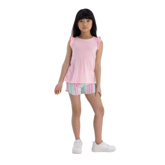 Minoti Gestreepte shorts voor meisjes (Veelkleurig) - Image 3