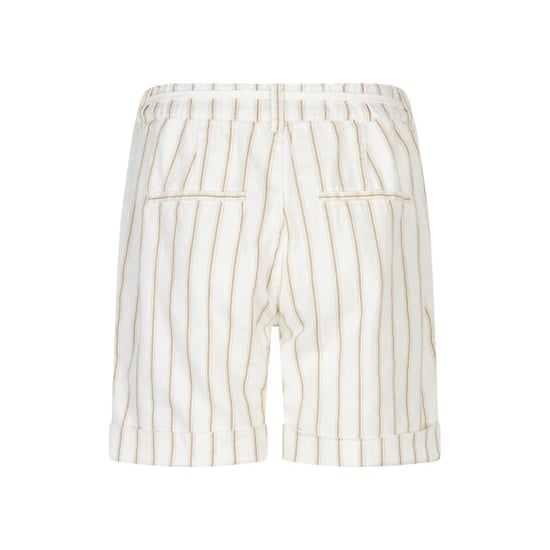 Red Button Camille short linen/co stripe dark sand - Image 3