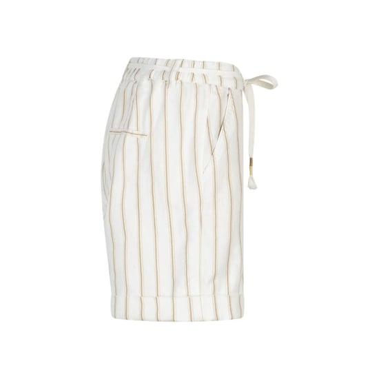 Red Button Camille short linen/co stripe dark sand - Image 4