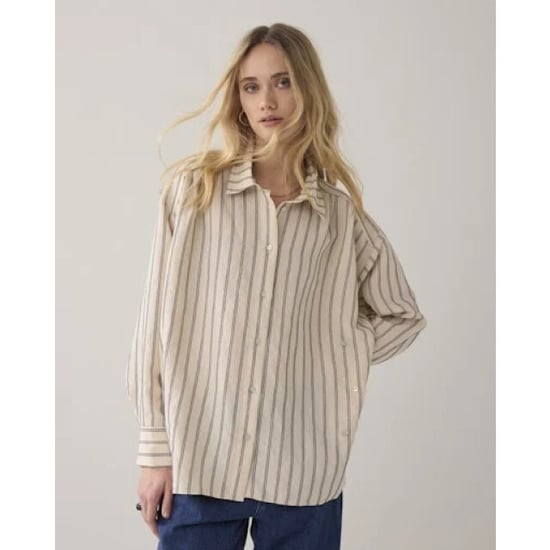 Summum 2s3455-12374 107 blouse adjustable chenille stripe ivorymidnightblue - Image 4