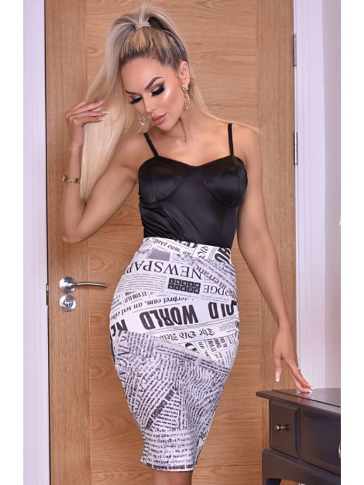Catwalk Misha ivory midi skirt beige - Image 1