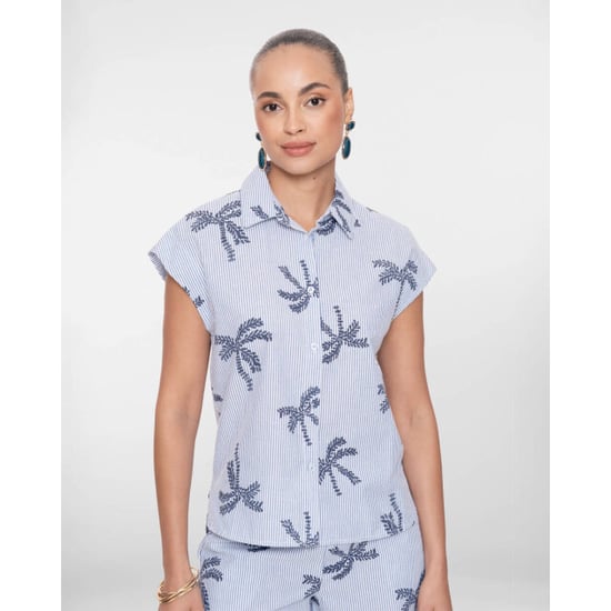 Geisha 63383-70 top stripes & palmtree - Image 3