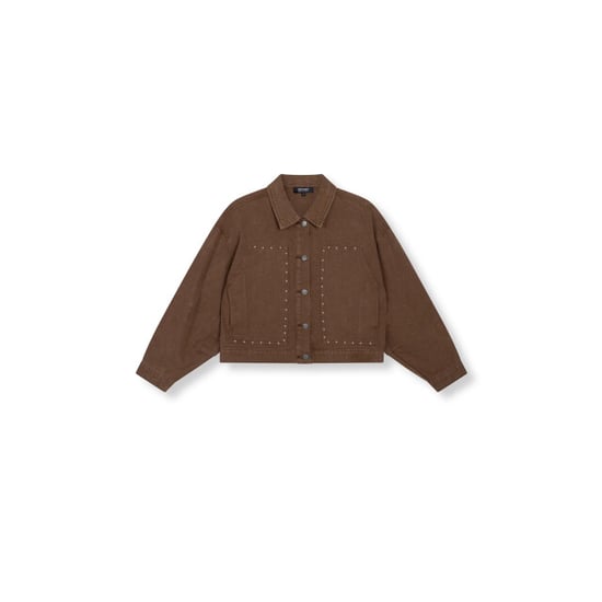 Refined Department R2602473889 ladies woven oversized studded jeans jacket honni - Image 2