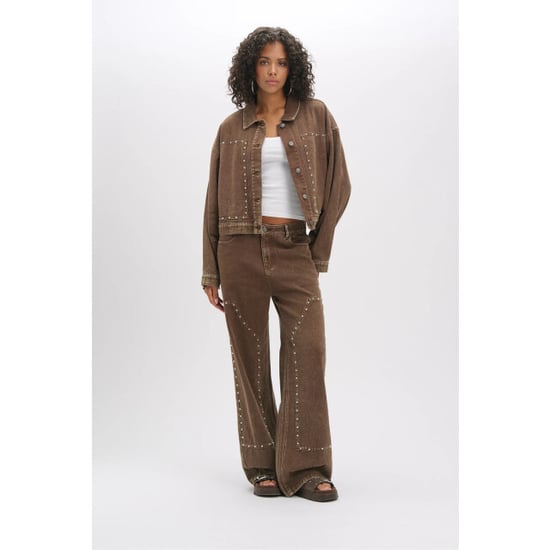 Refined Department R2602473889 ladies woven oversized studded jeans jacket honni - Image 4