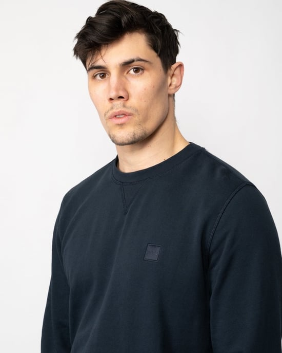 BOSS Orange Westart Mens Crew Neck Sweatshirt With Logo Patch NOS - Image 2
