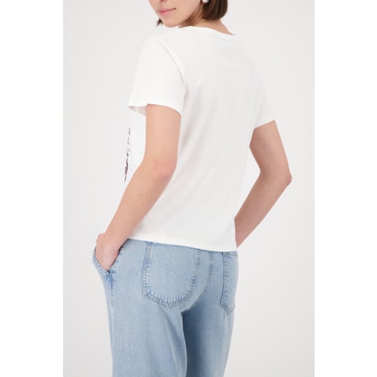 Monari  t-shirt with city print 410553 105 cream - Image 5