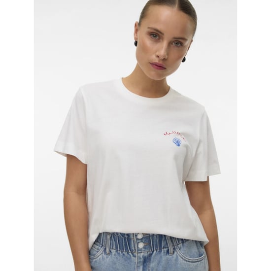 Vero Moda vmgina mette ss top box jrs 10341996 snow white - Image 3