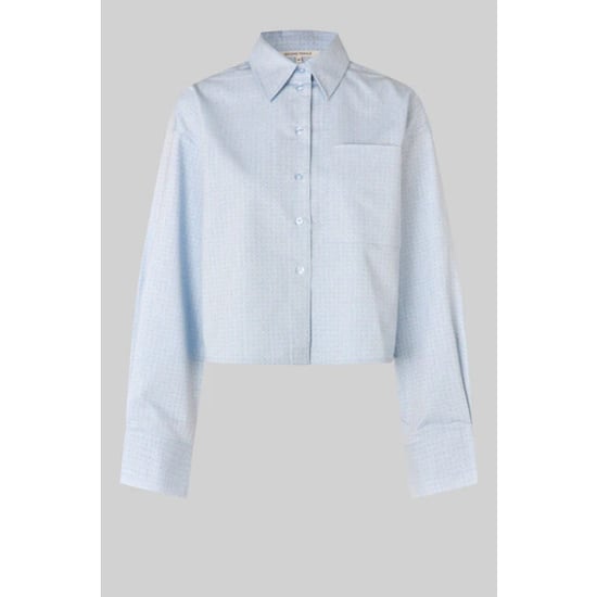 Second Female blouse lm joza cropped shirt 5996 light blue denim - Image 2