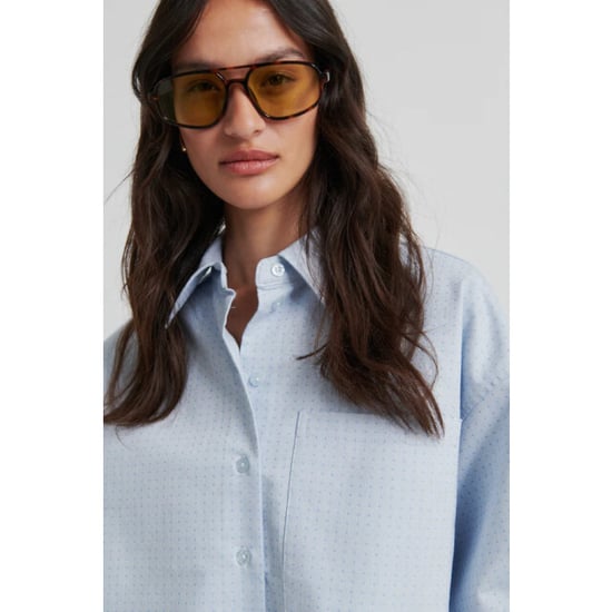 Second Female blouse lm joza cropped shirt 5996 light blue denim - Image 3