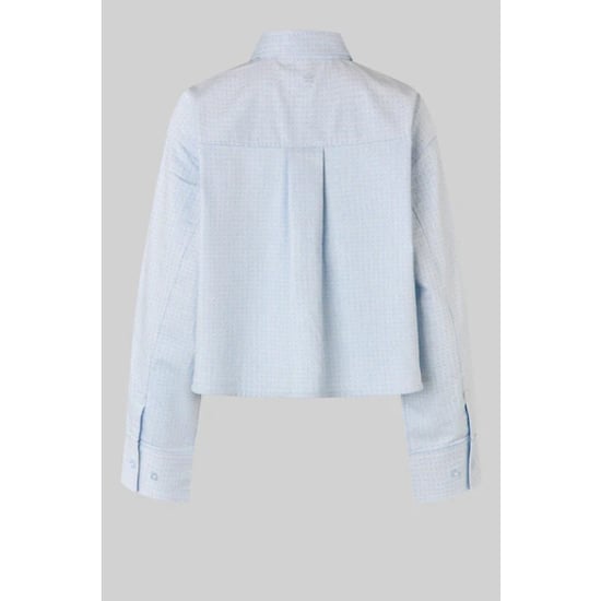 Second Female blouse lm joza cropped shirt 5996 light blue denim - Image 4