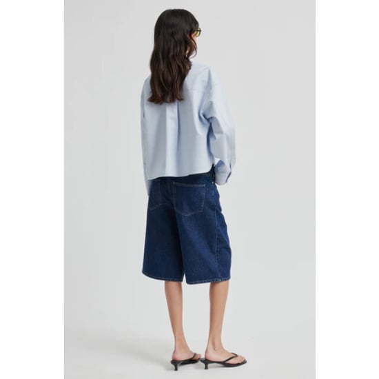 Second Female blouse lm joza cropped shirt 5996 light blue denim - Image 5