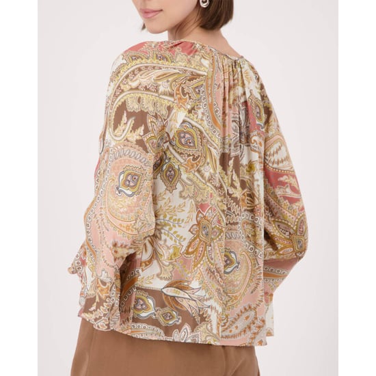 Monari  blouse with paisley pattern 410570 525 mocca pattern - Image 3