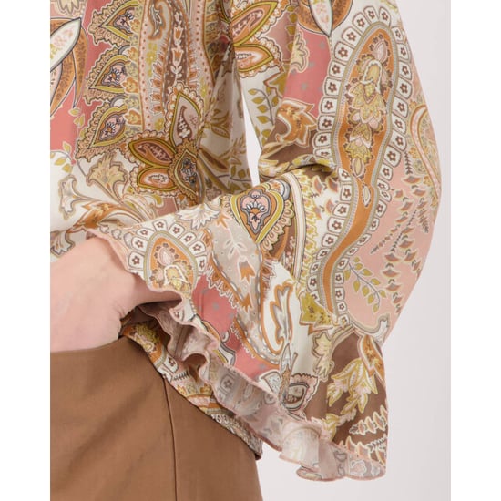 Monari  blouse with paisley pattern 410570 525 mocca pattern - Image 4