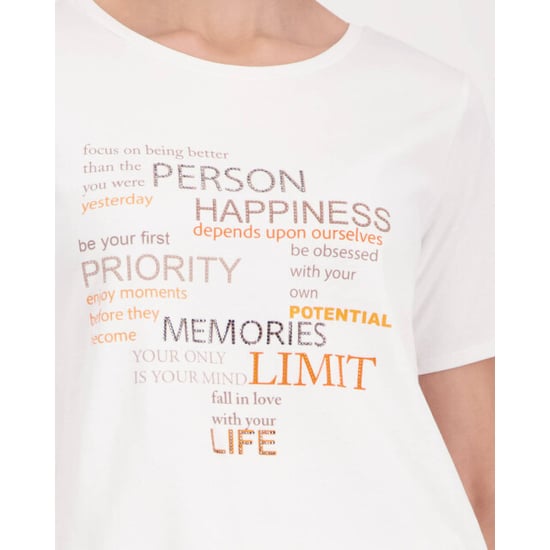 Monari  t-shirt with rhinestones 410466 102 - Image 3