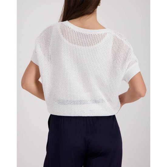 Monari  ajour knitted jumper with rhinestones 410875 105 cream - Image 2
