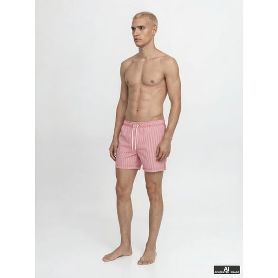 Jack & Jones Heren zwemshort jpstmaui ocean seersucker gestreept rood - Image 4